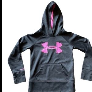 Under Armour Kids' Black and Pink Hoodie